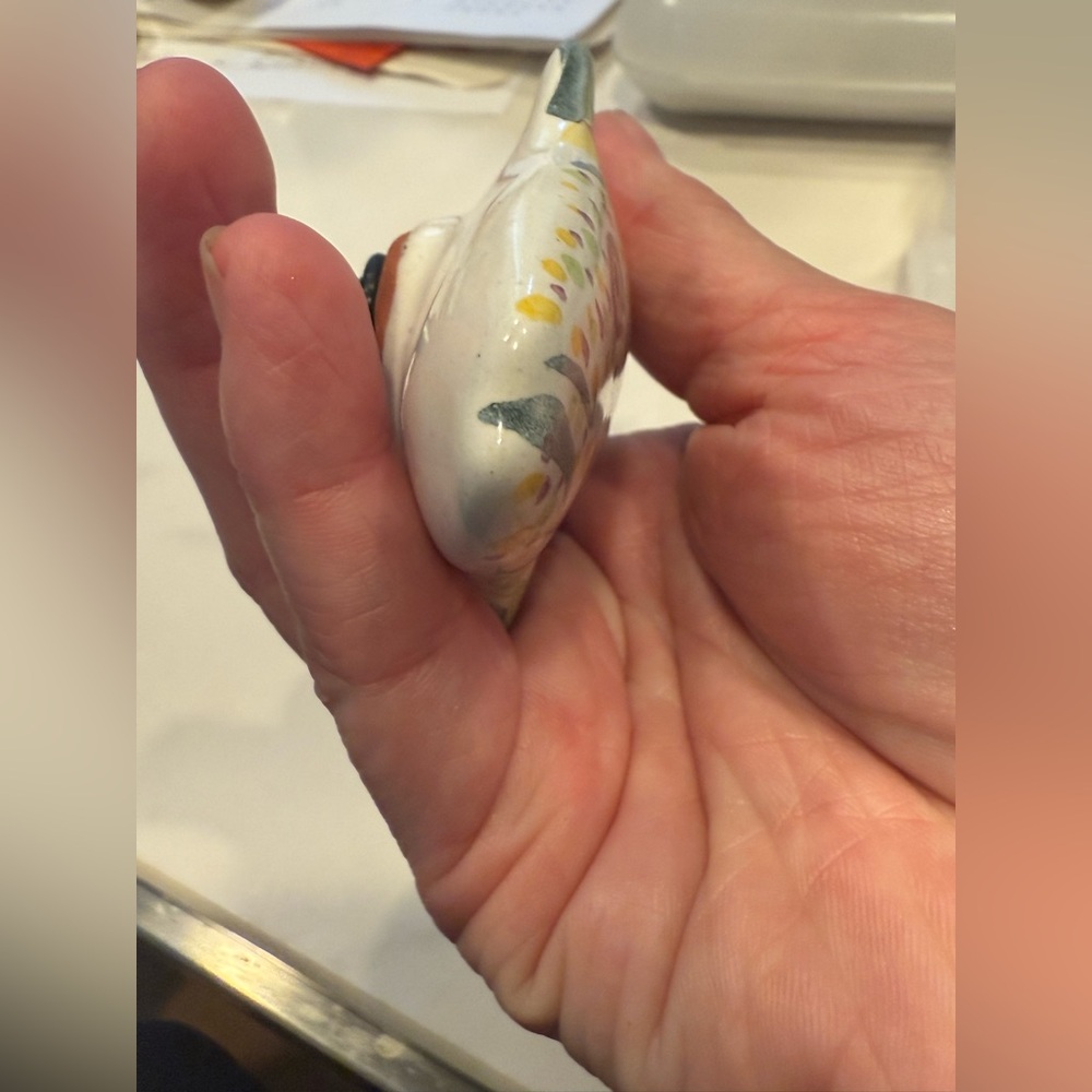 MacKenzie-Childs Ceramic Fish Knob – Handpainted Checkered Design Only One Knob - Picture 8 of 13